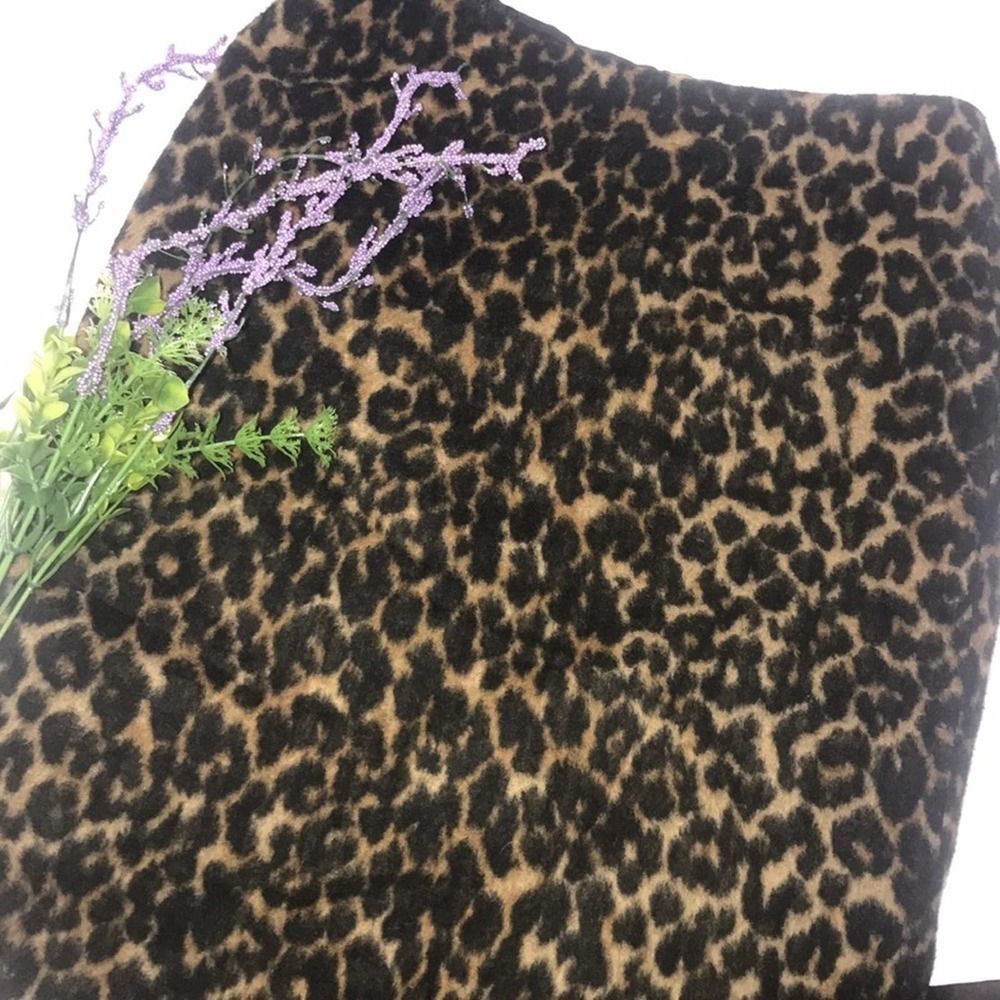 Talbots animal print black and brown mini skirt 2
